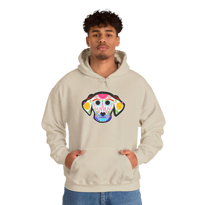 Dia de los Muertos Dog Head Hooded Sweatshirt