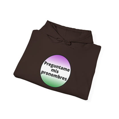 Preguntame mis Pronombres Gender Non-Conforming Hooded Sweatshirt