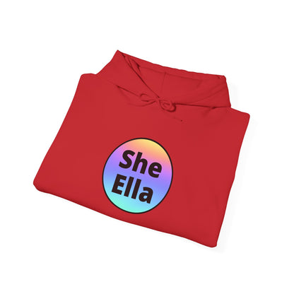 She / Ella  Rainbow Hooded Sweatshirt