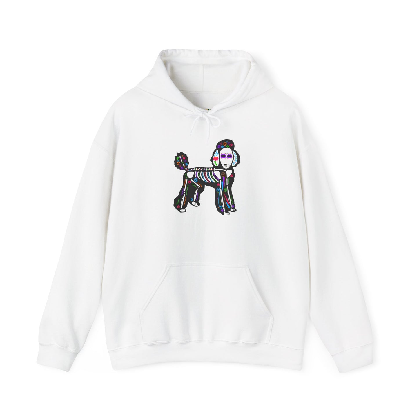 Dia de los Muertos Poodle Hooded Sweatshirt