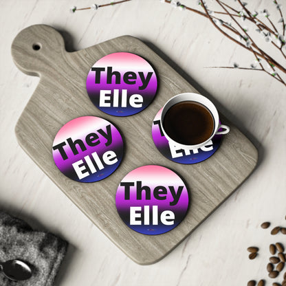 They / Elle Genderfluid Coasters