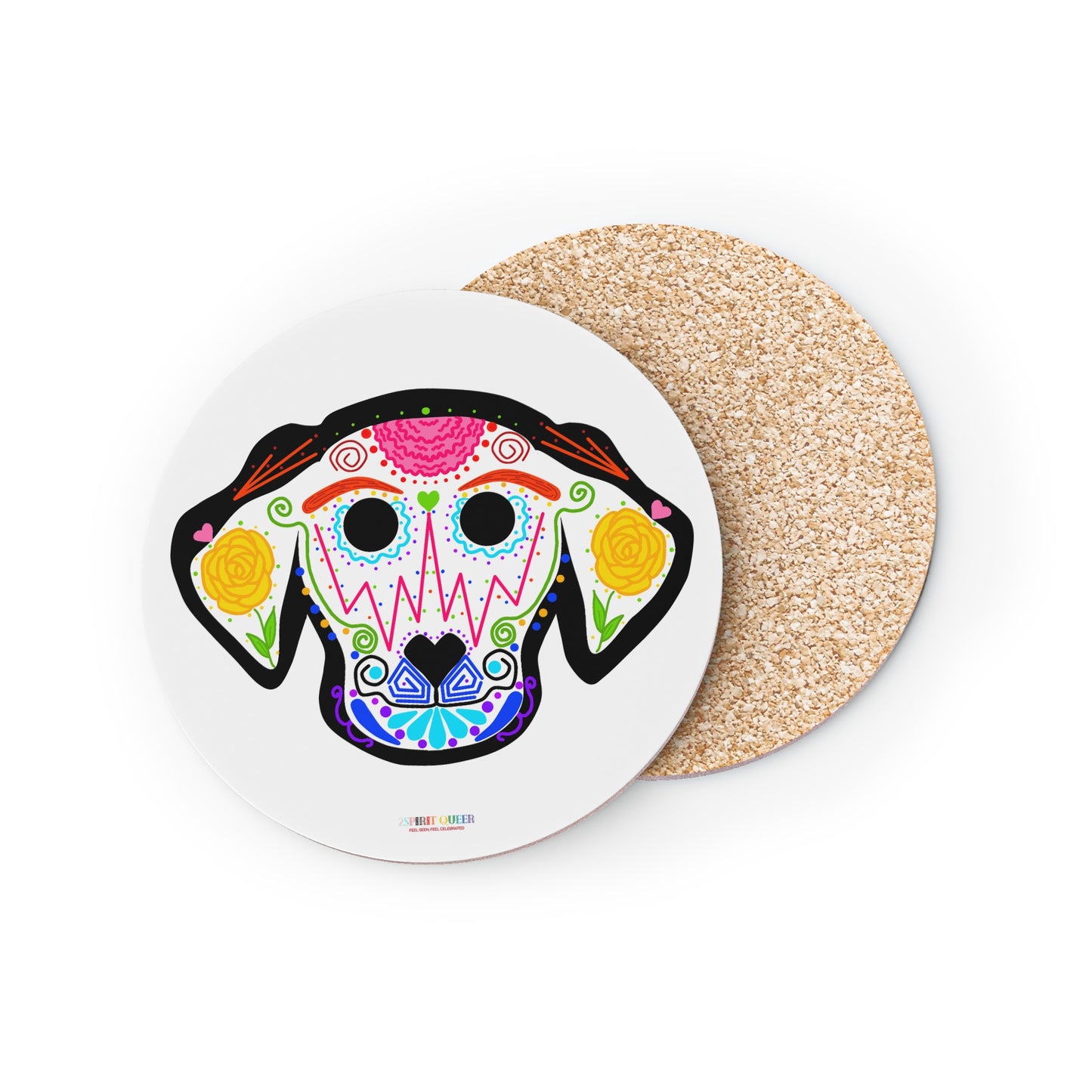 Dia de los Muertos Dog Head Coasters