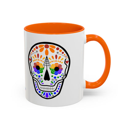 Queer Sugar Skull Accent Coffee Mug