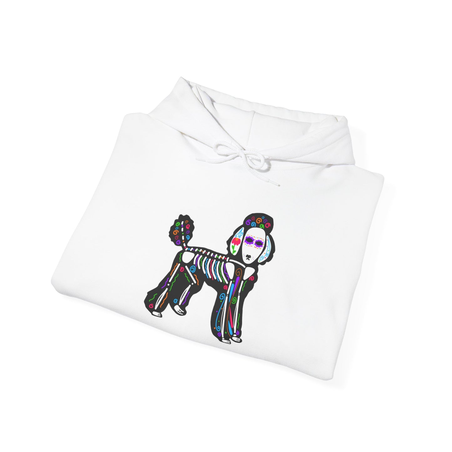 Dia de los Muertos Poodle Hooded Sweatshirt