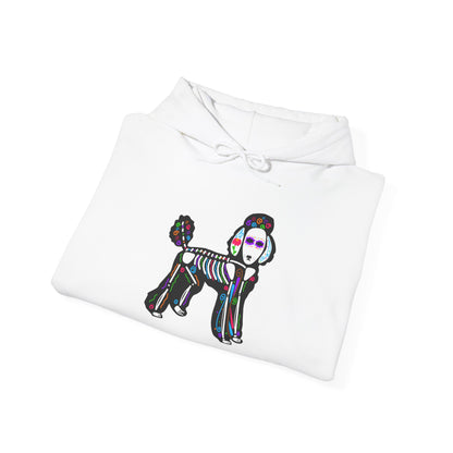 Dia de los Muertos Poodle Hooded Sweatshirt