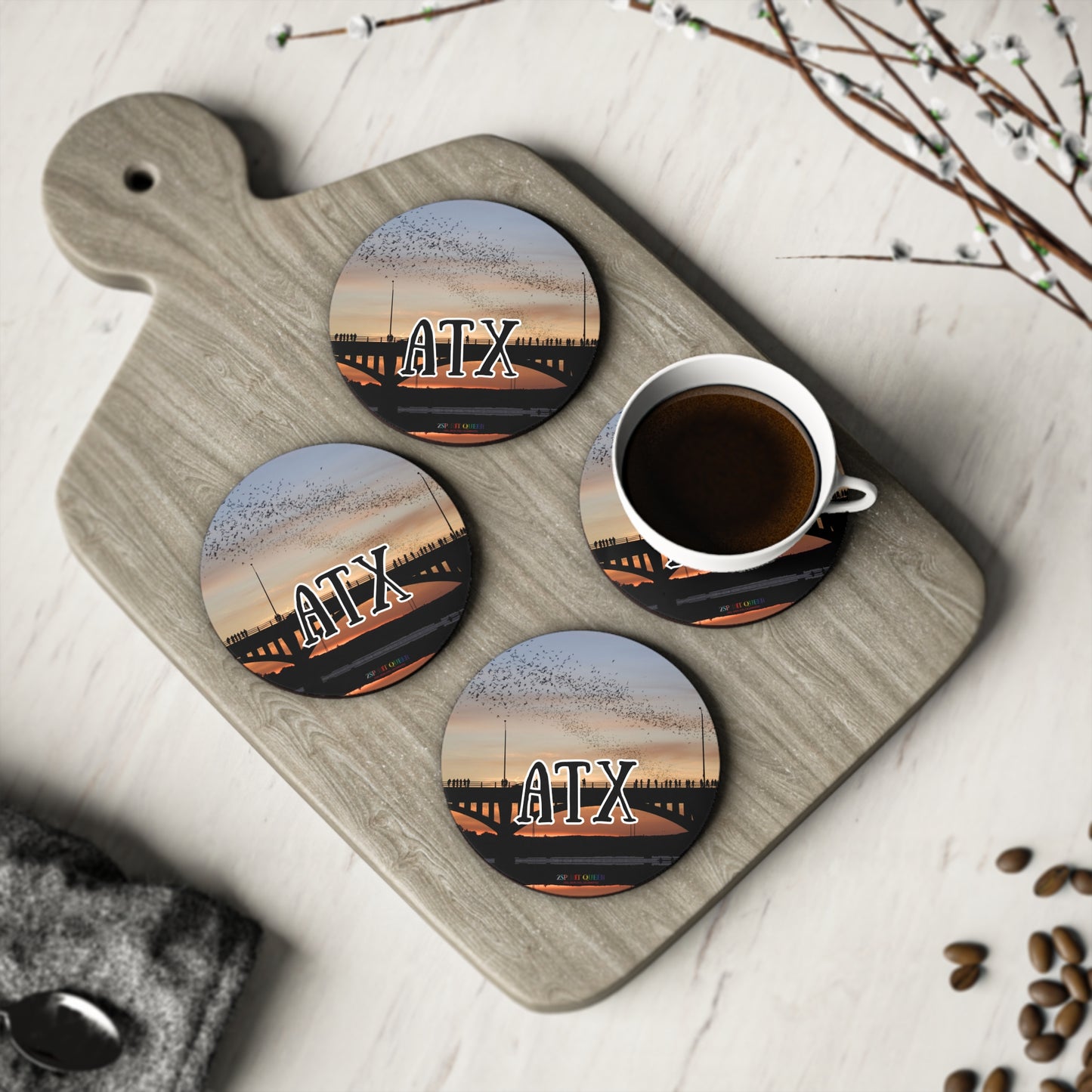 ATX Bat Bridge Coasters