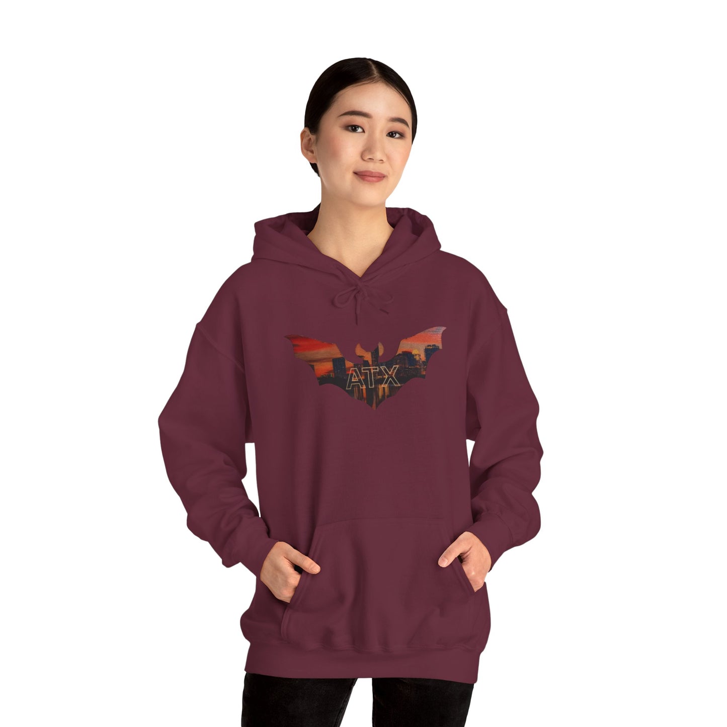 ATX Skyline Bat Hooded Sweatshirt