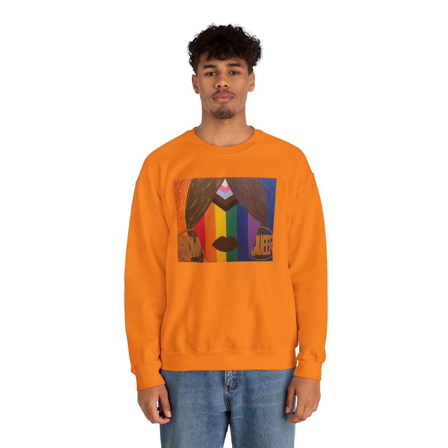 Brown and Queer Crewneck Sweatshirt