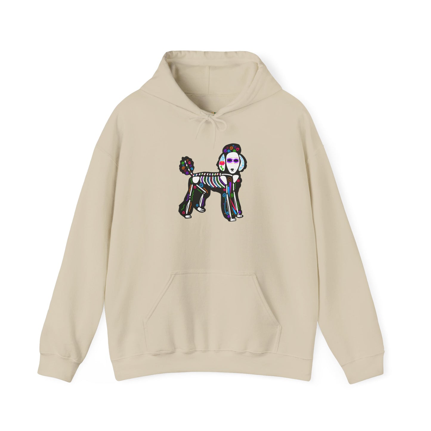 Dia de los Muertos Poodle Hooded Sweatshirt