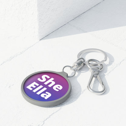 She/Ella Bi Keyring Tag