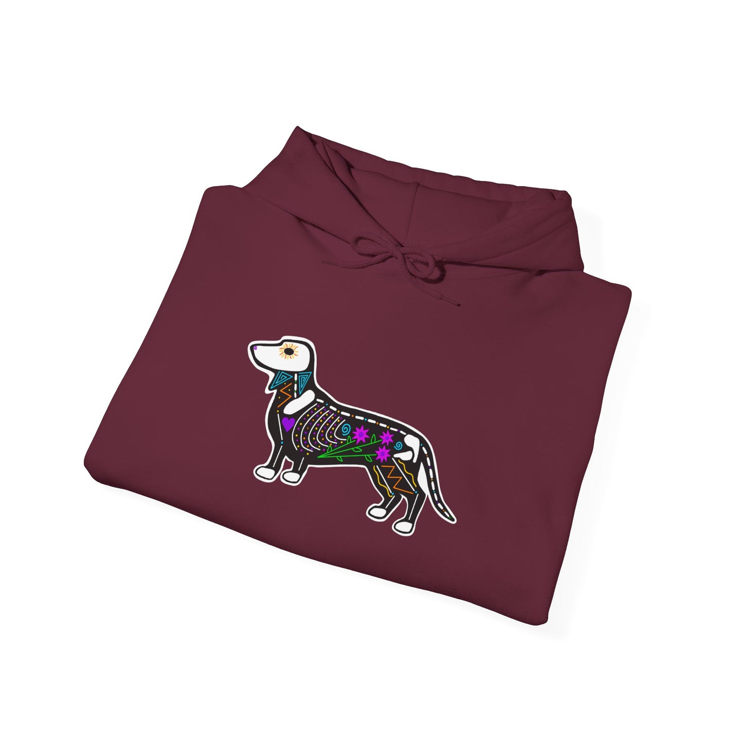 Dia de los Muertos Dachshaund Hooded Sweatshirt