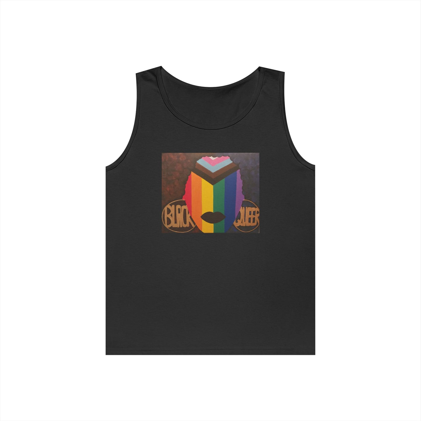 Black and Queer Heavy Cotton Tank Top