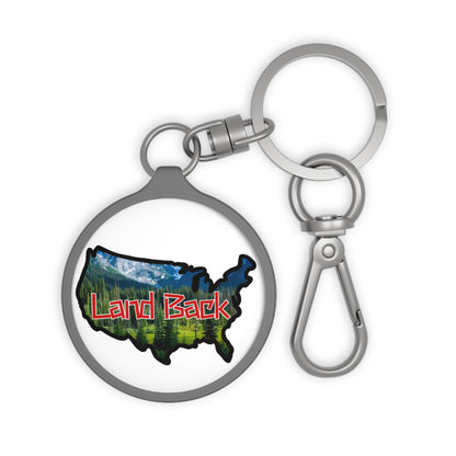 Land Back USA Cut Keyring Tag