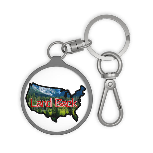 Land Back USA Cut Keyring Tag