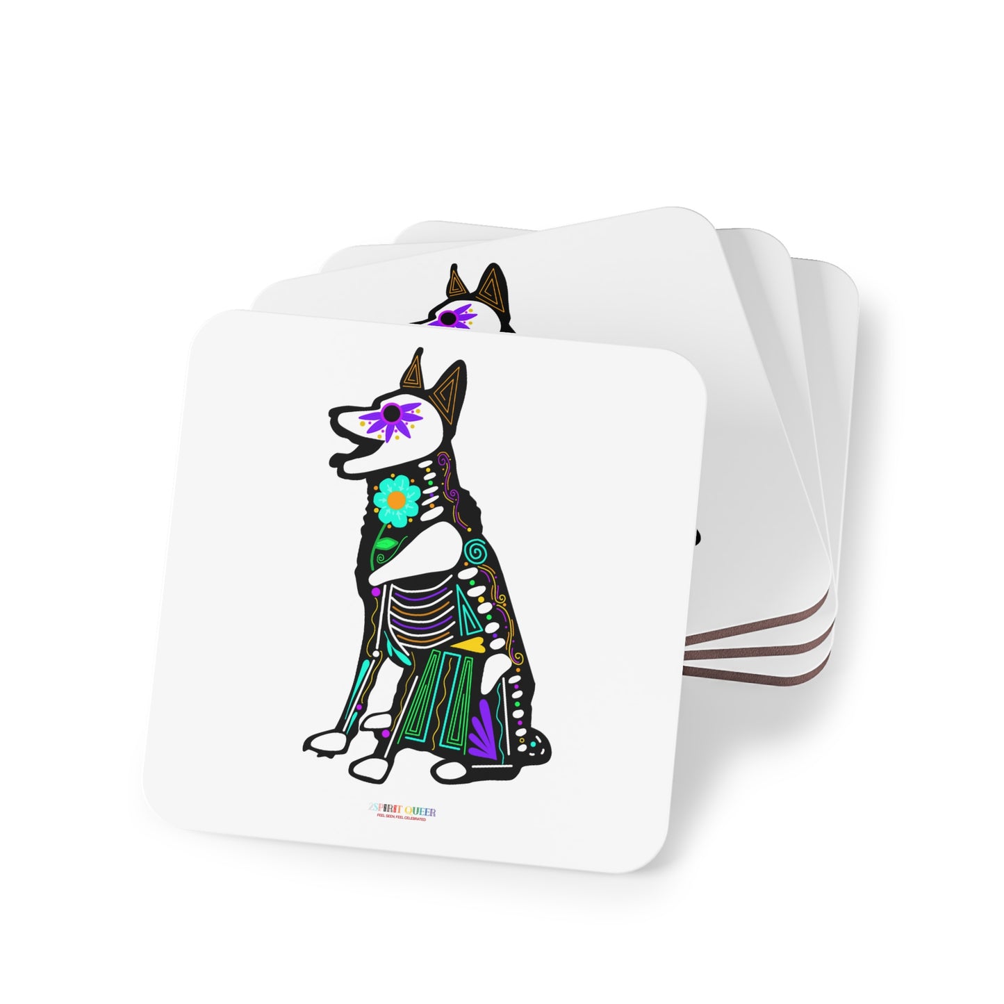 Dia de los Muertos German Shepard Coasters