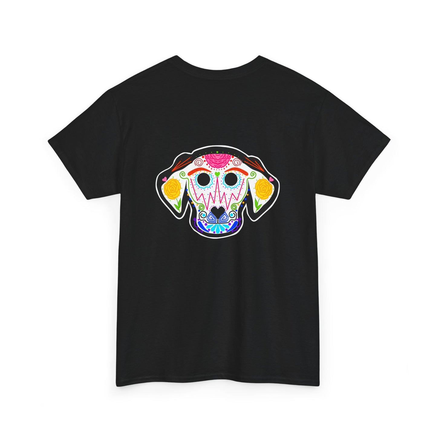Dia de los Muertos Dog Head Unisex Heavy Cotton Tee