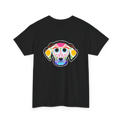 Dia de los Muertos Dog Head Unisex Heavy Cotton Tee