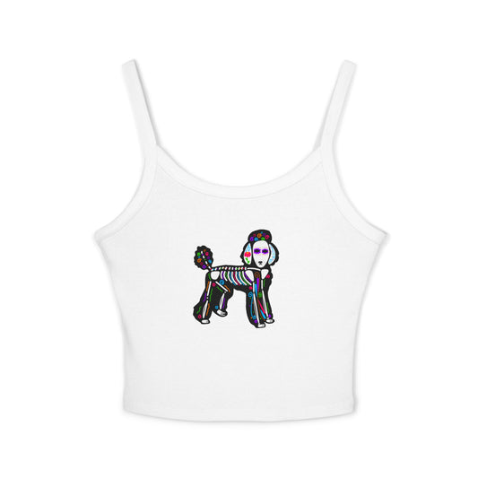 Dia de los Muertos Poodle Spaghetti Strap Tank Top