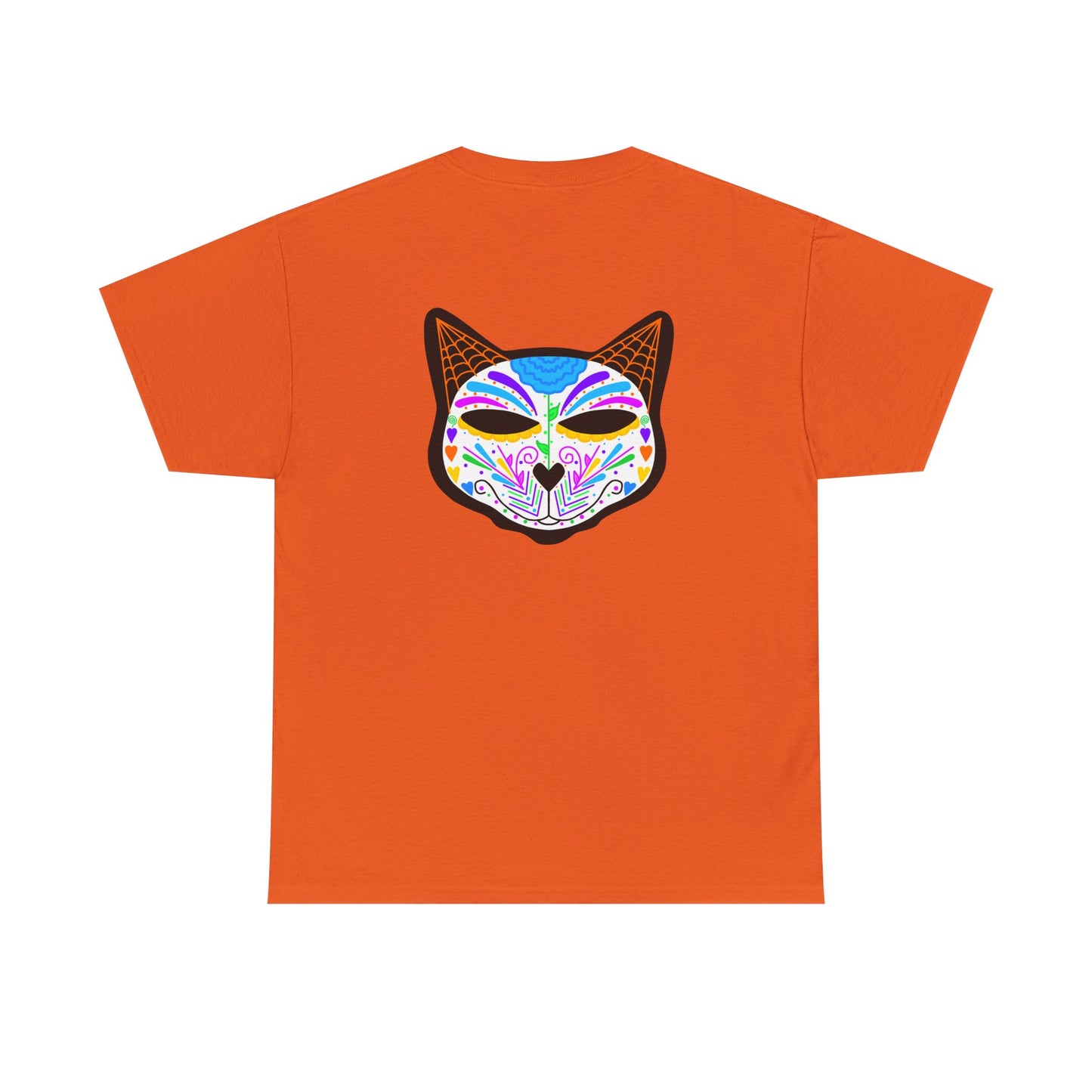 Dia de los Muertos Cat Head Heavy Cotton Tee