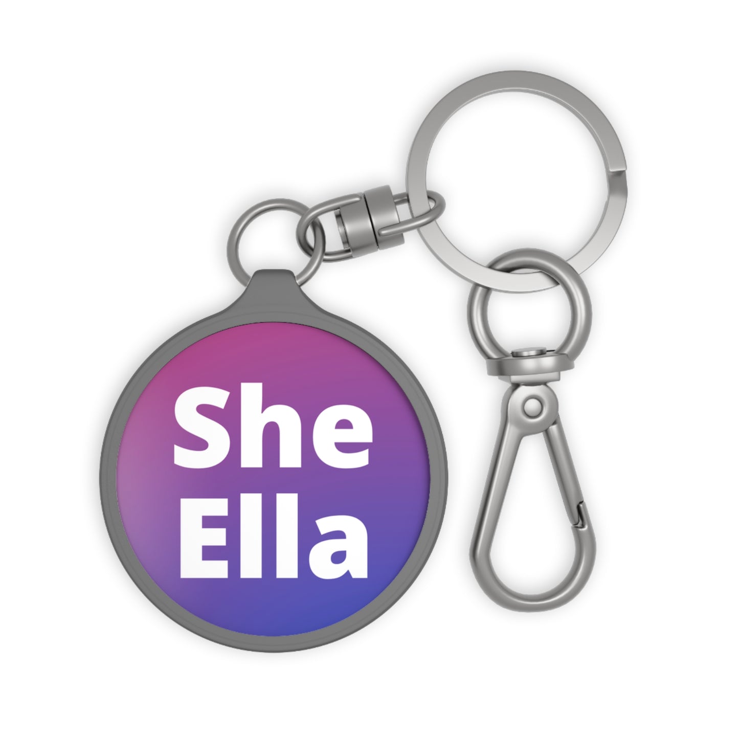 She/Ella Bi Keyring Tag