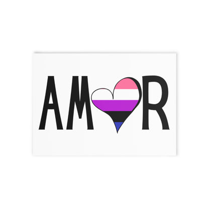Amor Genderfluid Greeting Cards