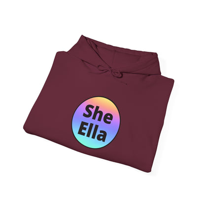 She / Ella  Rainbow Hooded Sweatshirt