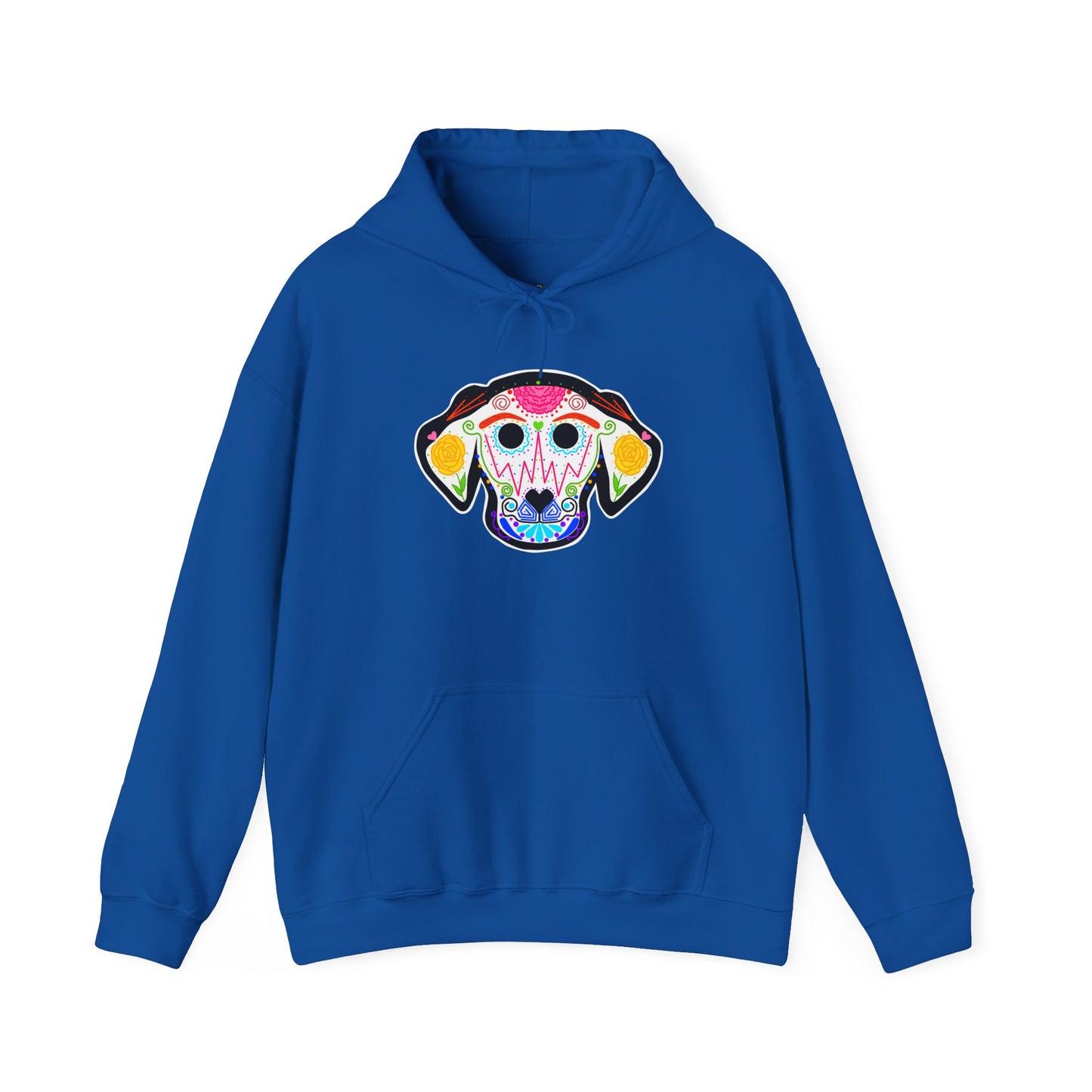 Dia de los Muertos Dog Head Hooded Sweatshirt