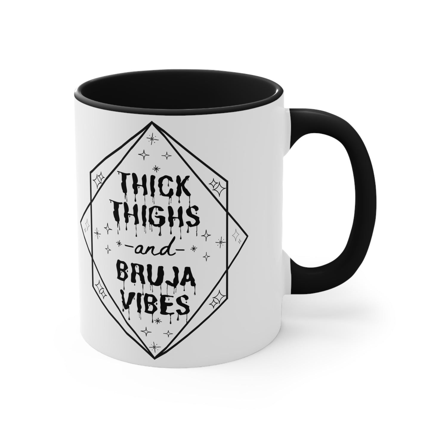 Thick Thighs Bruja Vibes Accent Mugs