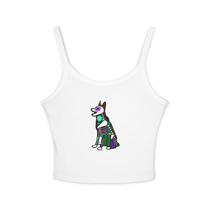 Dia de los Muertos German Shepard Spaghetti Strap Tank Top