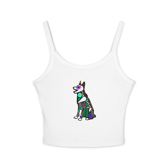 Dia de los Muertos German Shepard Spaghetti Strap Tank Top