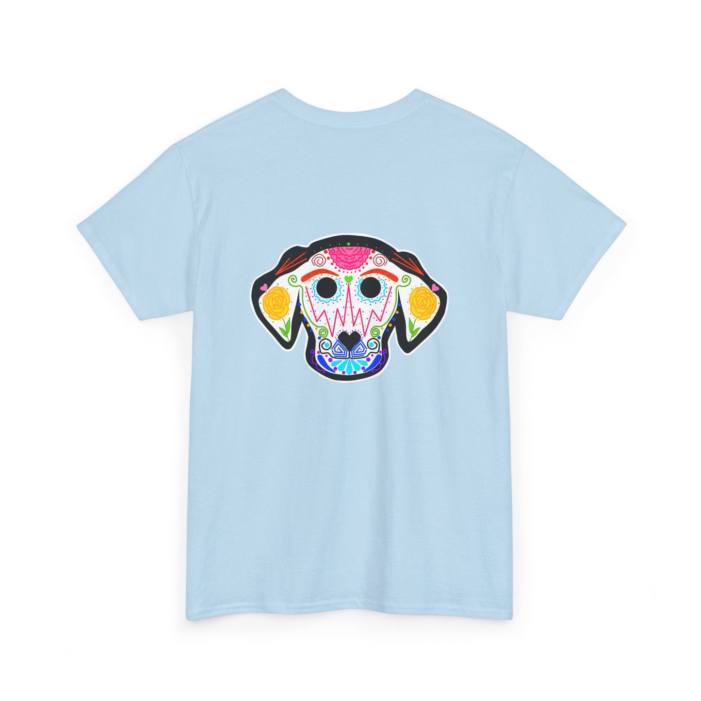 Dia de los Muertos Dog Head Unisex Heavy Cotton Tee