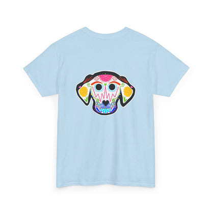 Dia de los Muertos Dog Head Unisex Heavy Cotton Tee