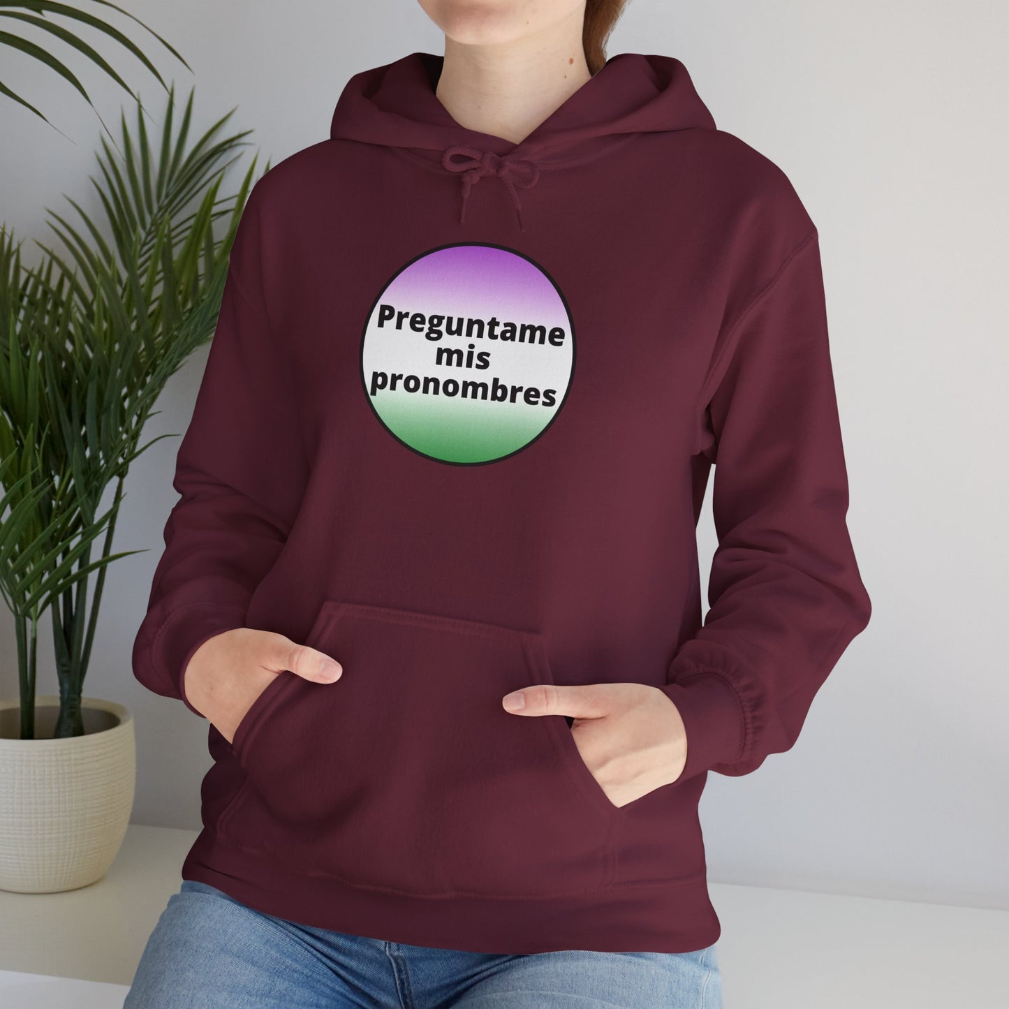 Preguntame mis Pronombres Gender Non-Conforming Hooded Sweatshirt