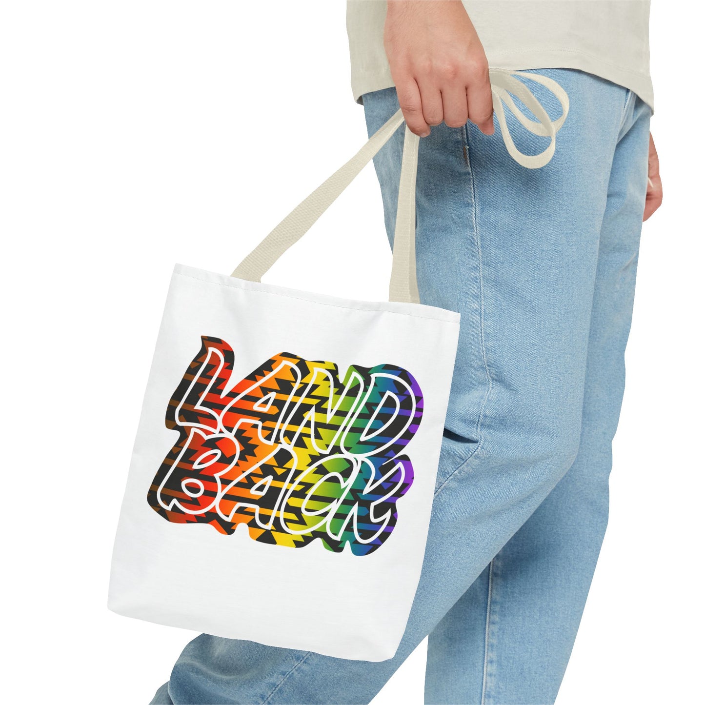 Land Back Motif Tote Bag