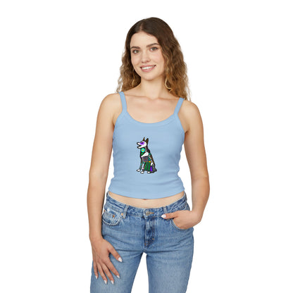 Dia de los Muertos German Shepard Spaghetti Strap Tank Top