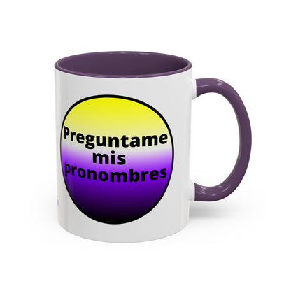 Preguntame mis Pronombres NonBinary Coffee Mug