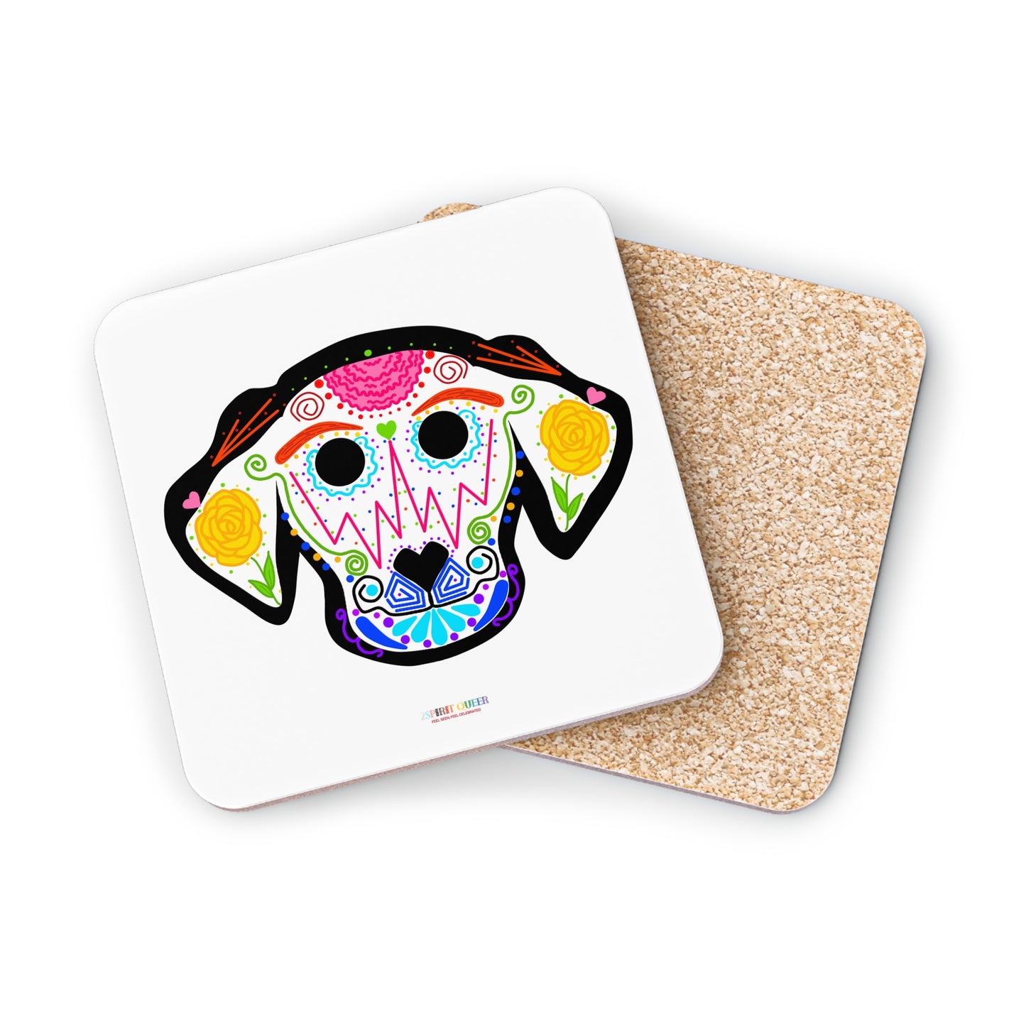 Dia de los Muertos Dog Head Coasters