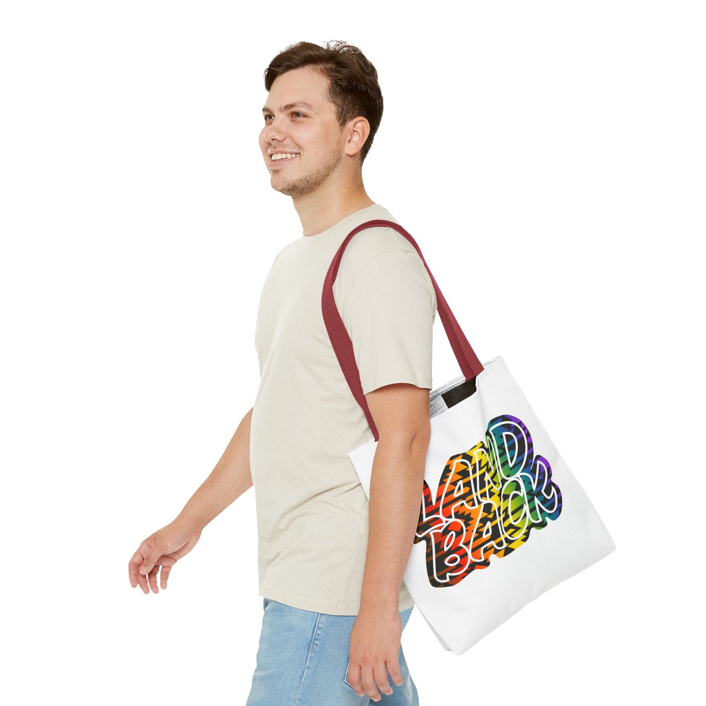 Land Back Motif Tote Bag
