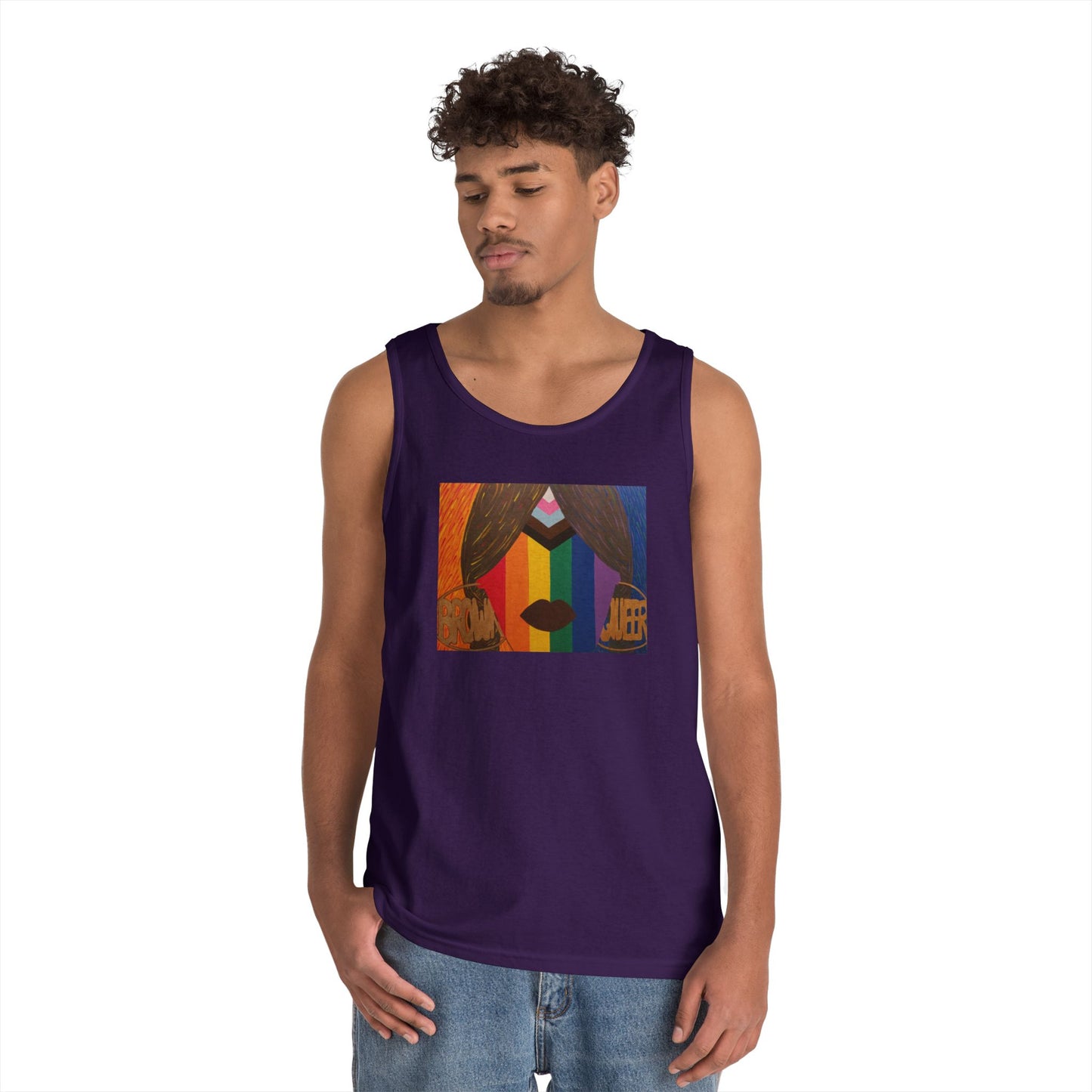 Brown and Queer Heavy Cotton Tank Top