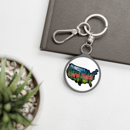 Land Back USA Cut Keyring Tag