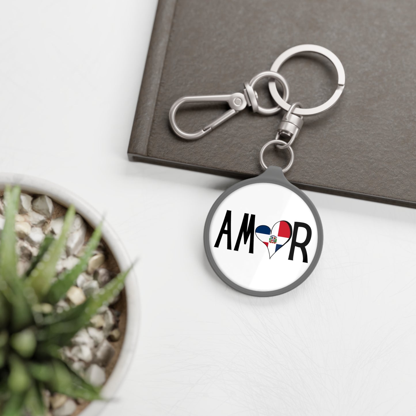 Amor Dominican Republic Keyring Tag