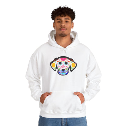 Dia de los Muertos Dog Head Hooded Sweatshirt