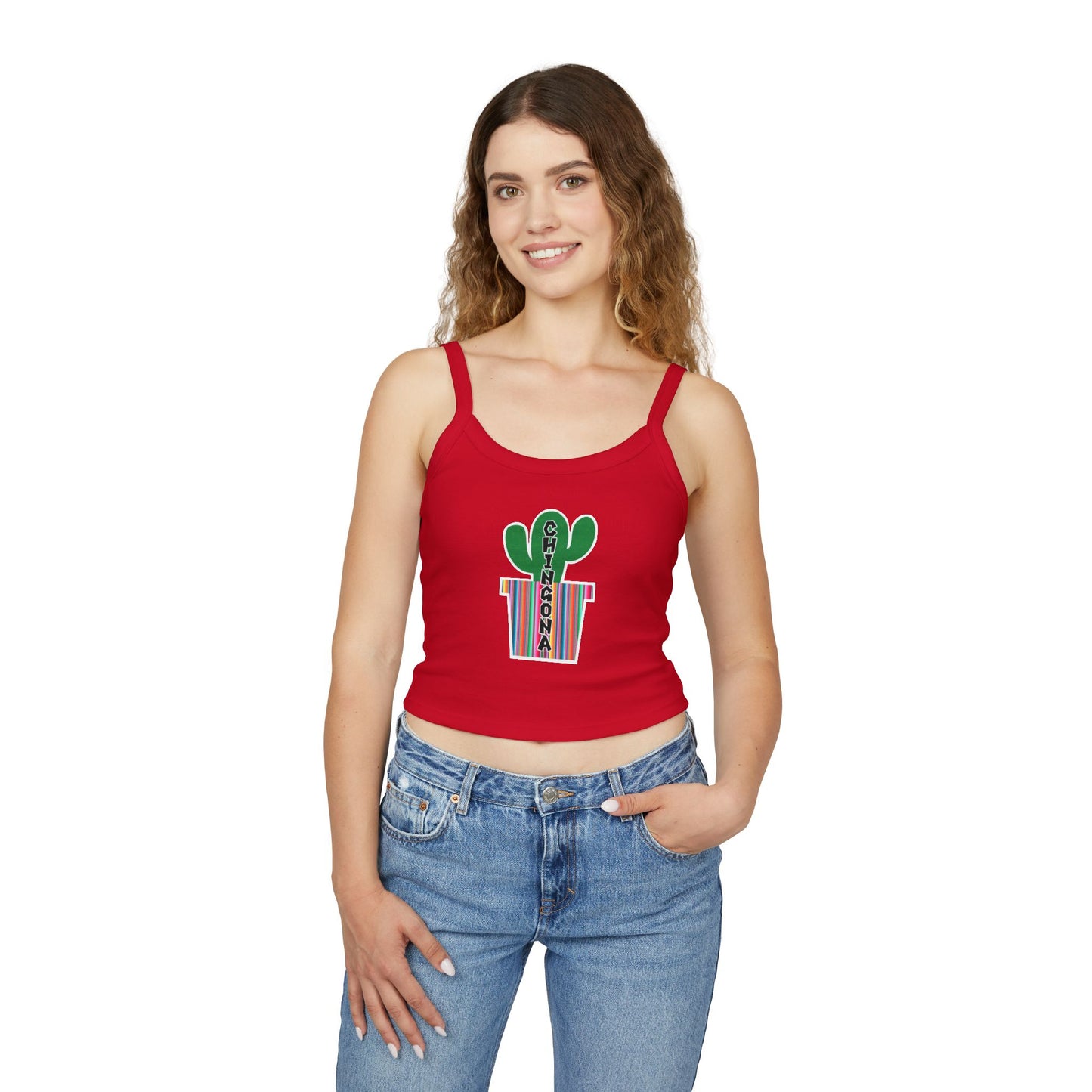 Chingona Cacti Spaghetti Strap Tank Top