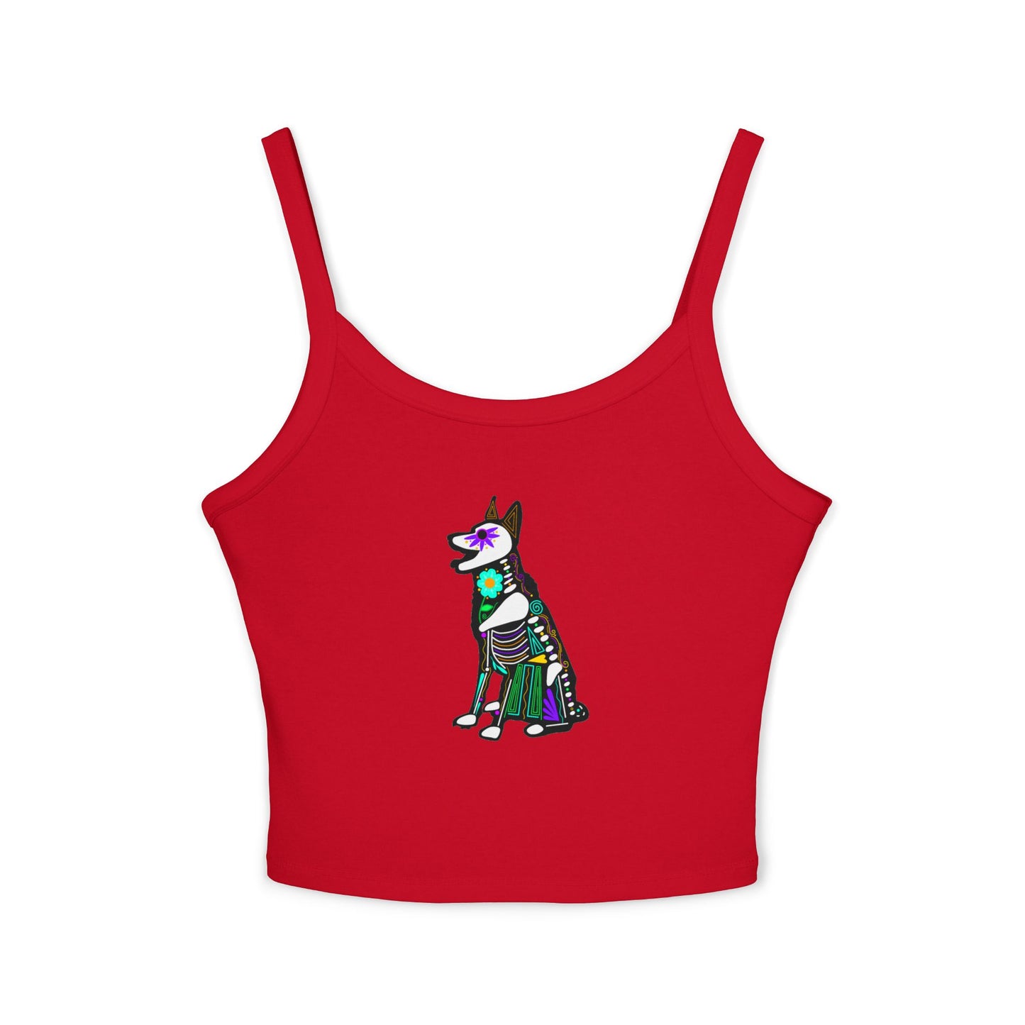 Dia de los Muertos German Shepard Spaghetti Strap Tank Top