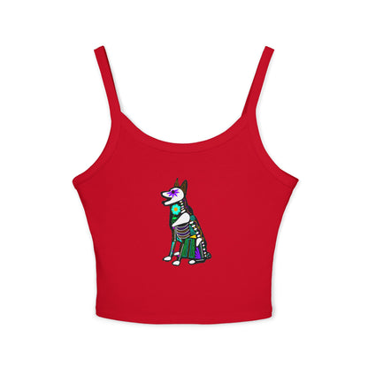 Dia de los Muertos German Shepard Spaghetti Strap Tank Top