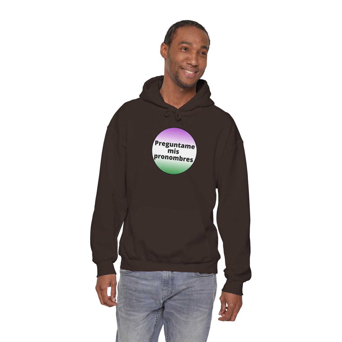 Preguntame mis Pronombres Gender Non-Conforming Hooded Sweatshirt