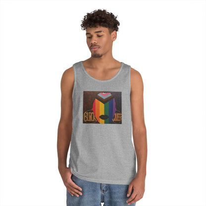 Black and Queer Heavy Cotton Tank Top