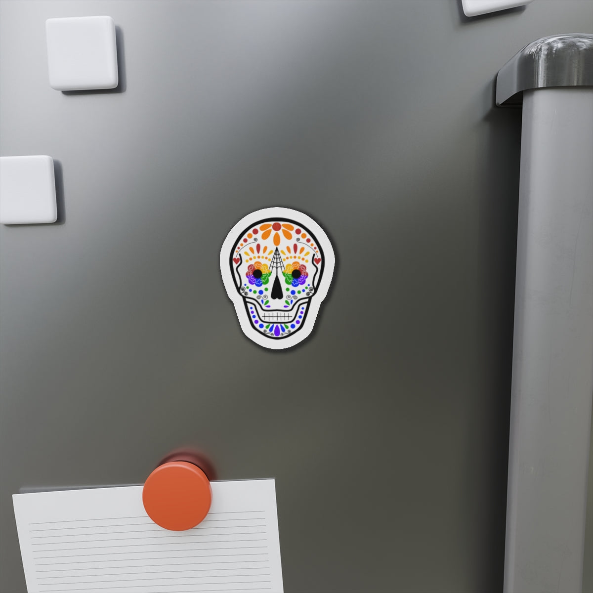 Queer Sugar Skull Die-Cut Magnet
