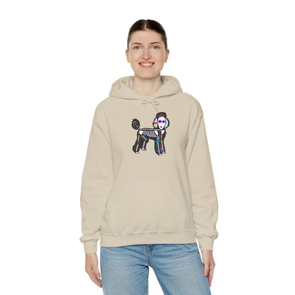 Dia de los Muertos Poodle Hooded Sweatshirt