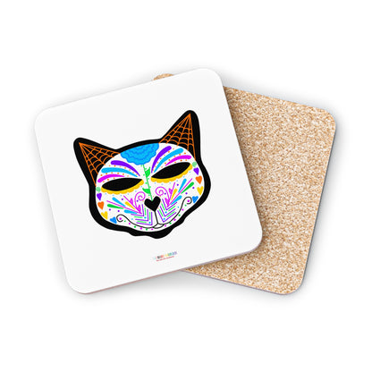 Dia de los Muertos Cat Head Coasters